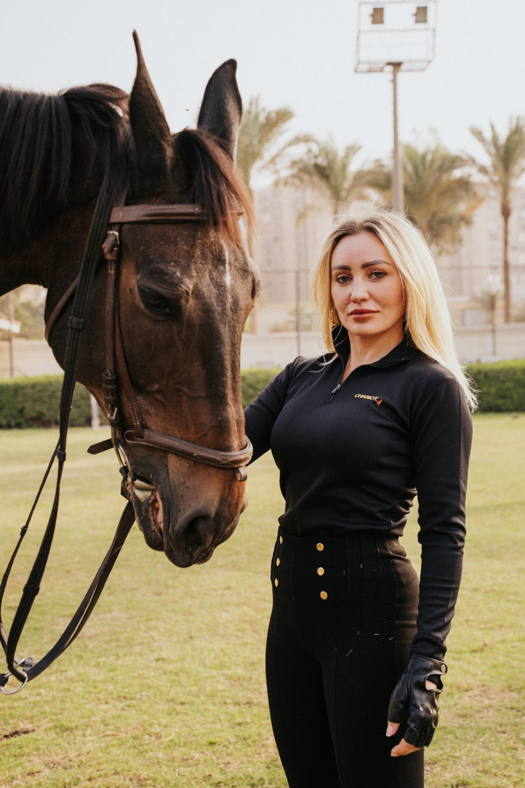 Long Sleeves Quarter Zip For Her In Black