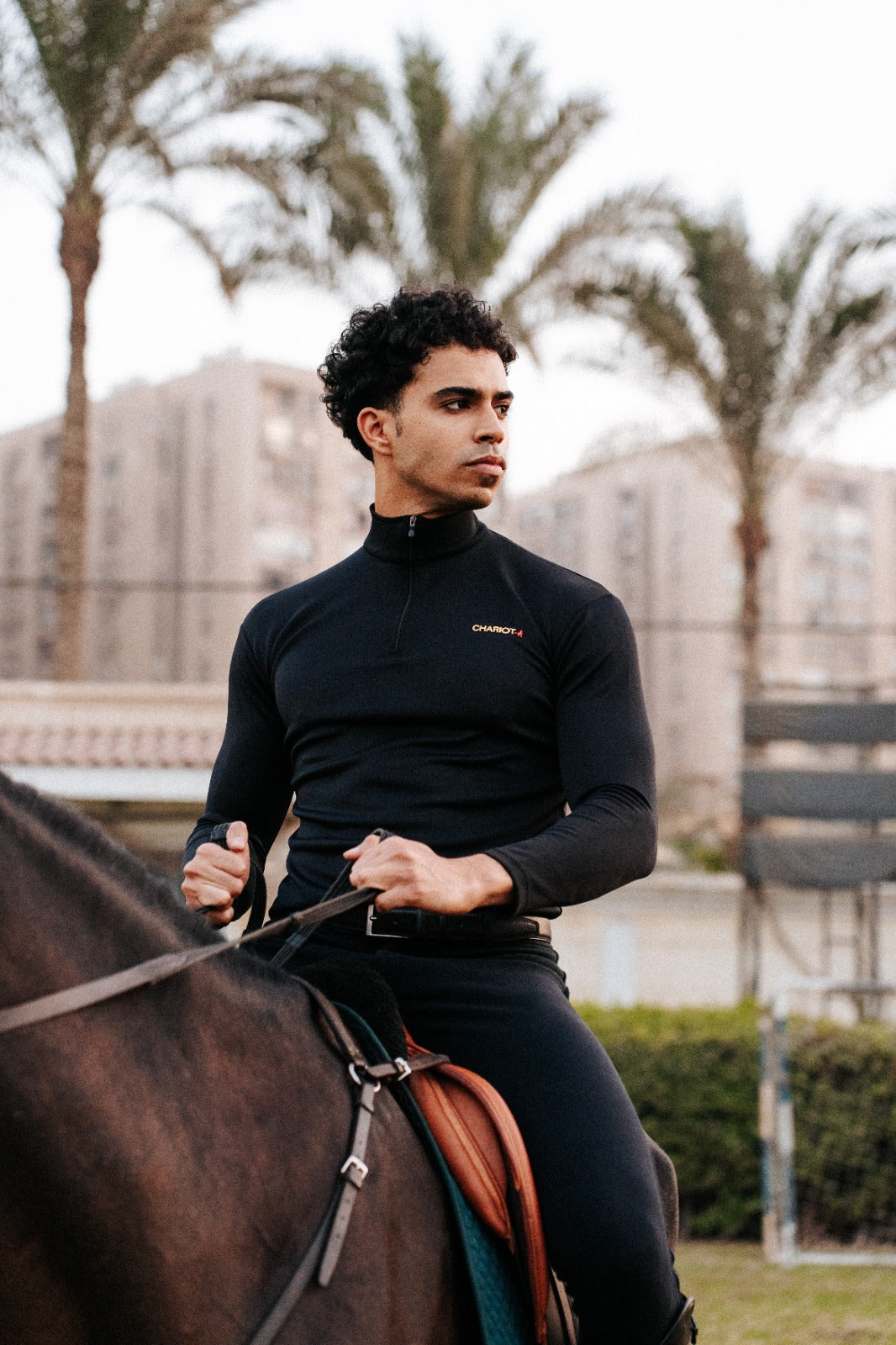 Long Sleeves Quarter Zip For Him In Black