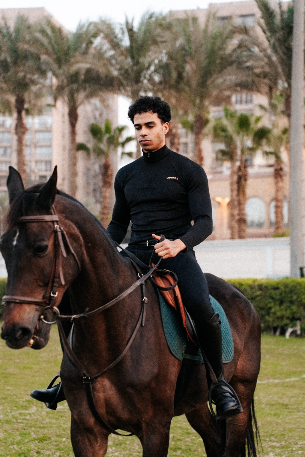 Long Sleeves Quarter Zip For Him In Black