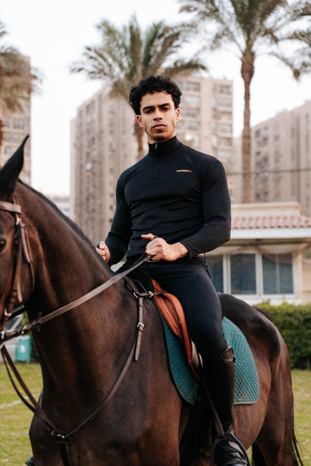Long Sleeves Quarter Zip For Him In Black