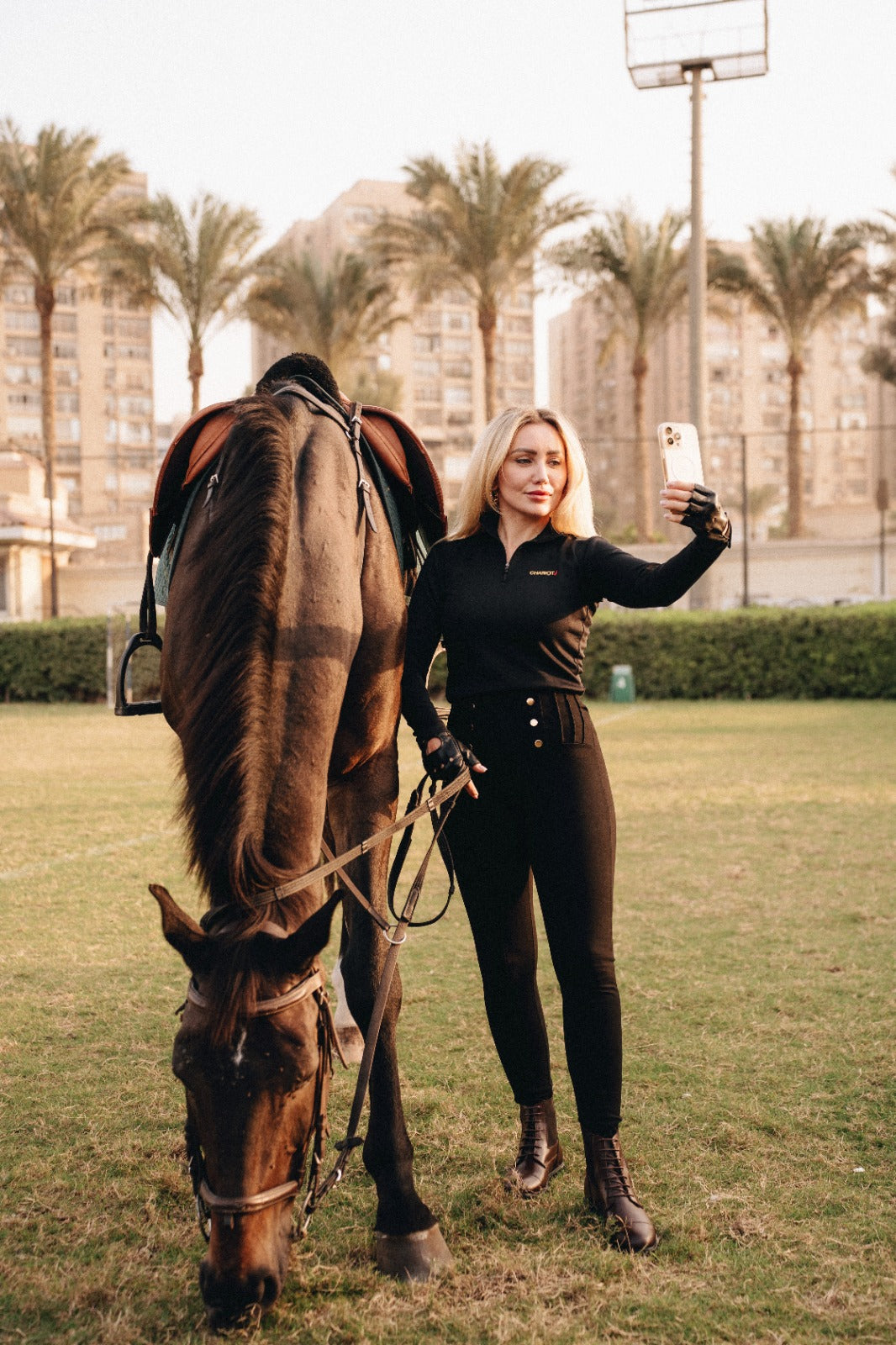 Long Sleeves Quarter Zip For Her In Black