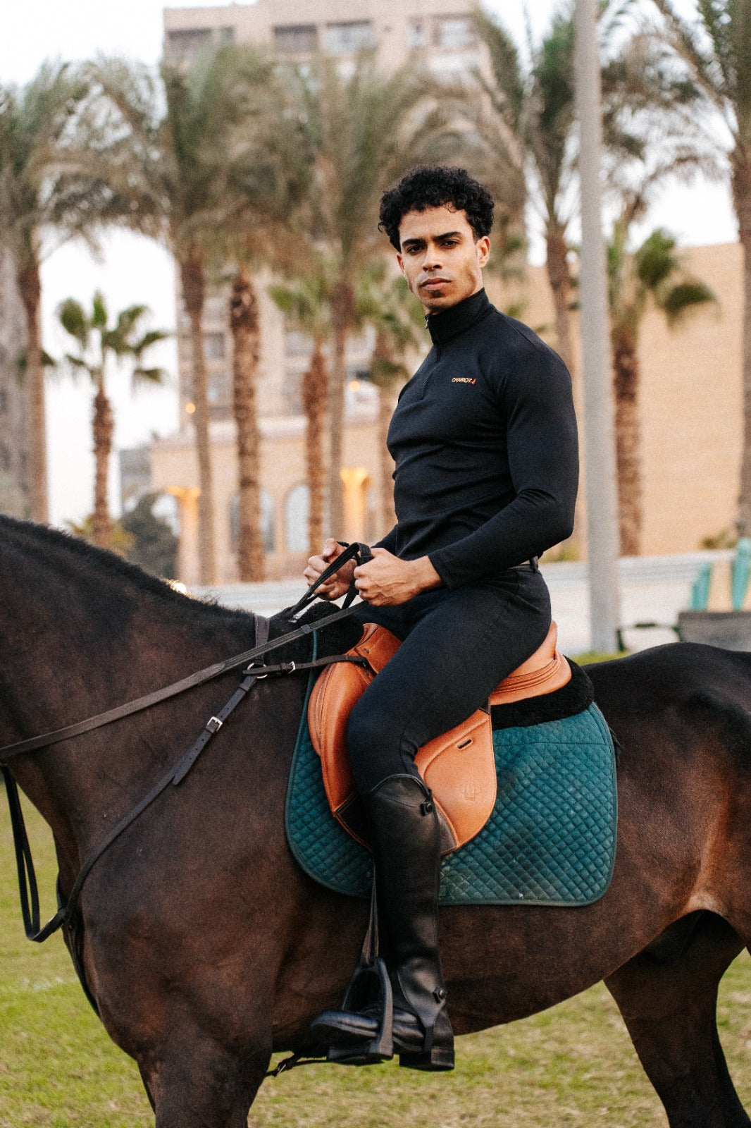 Long Sleeves Quarter Zip For Him In Black