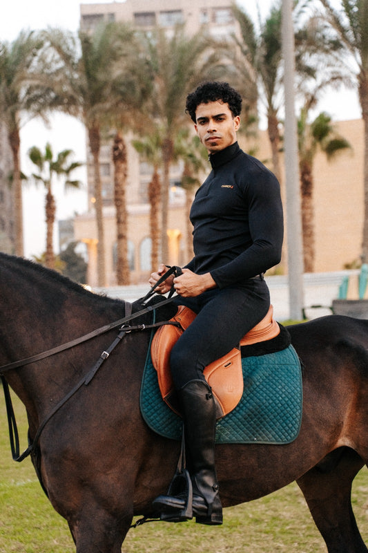 Long Sleeves Quarter Zip For Him In Black