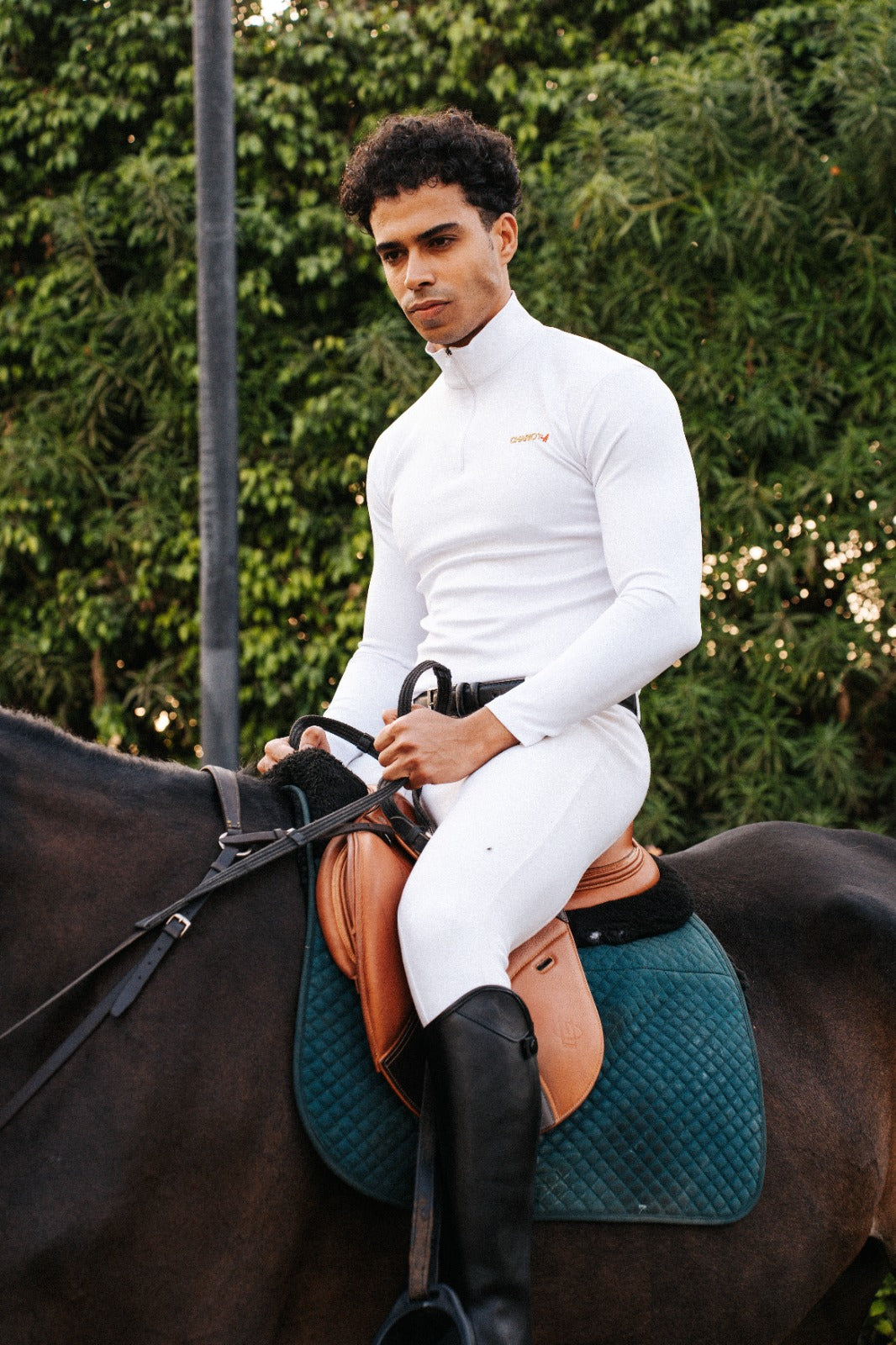 Long Sleeves Quarter Zip For Him In White