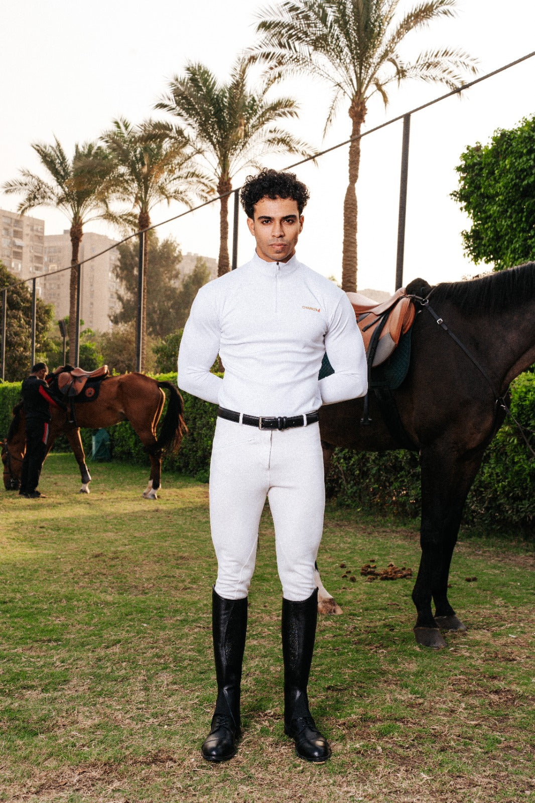 Long Sleeves Quarter Zip For Him In White